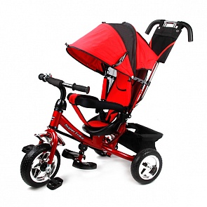 Велосипед 3-х колесный с ручкой и регулируемой спинкой, красный (Super Trike, ST151-1sim)